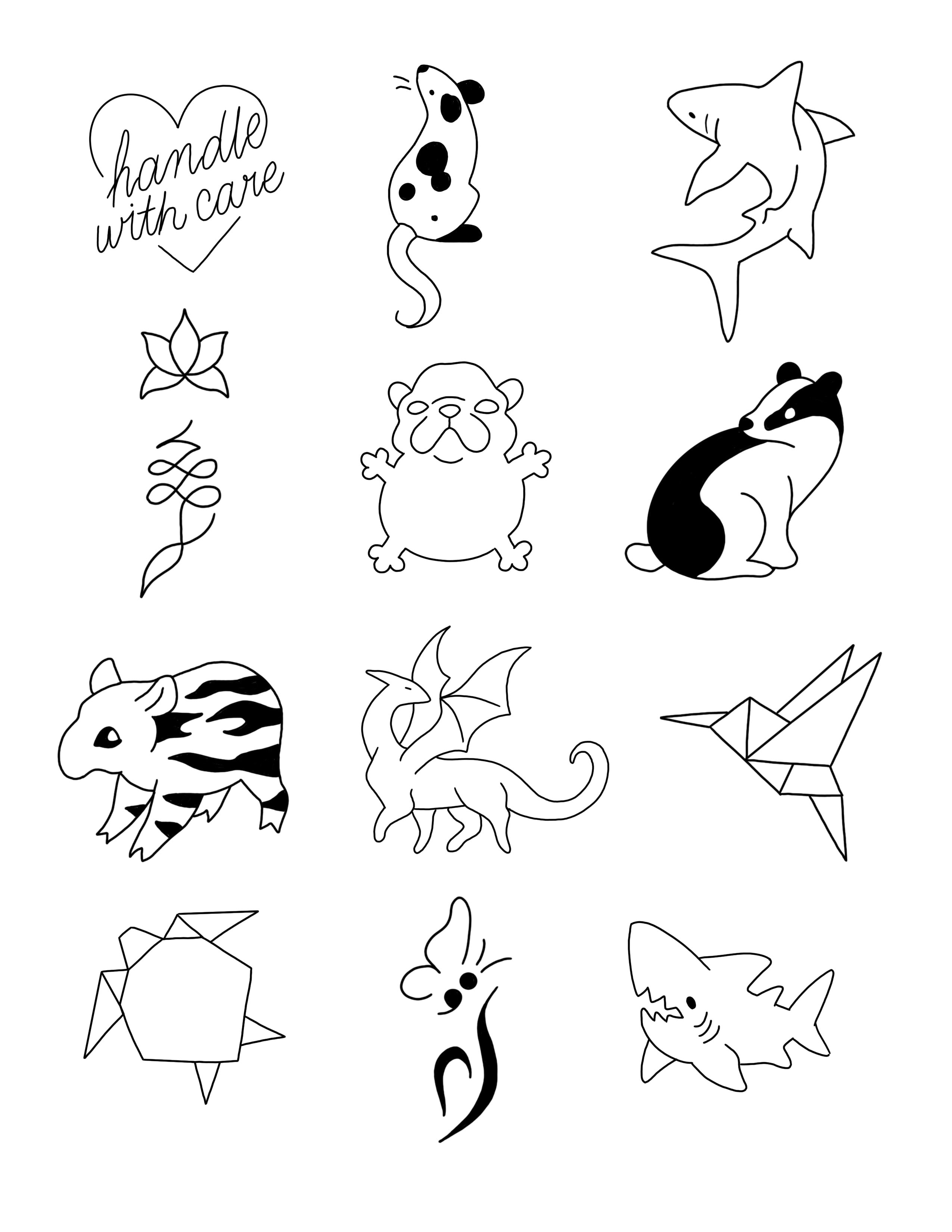 Flash sheet 11 — available tattoo designs by Clubskunk Tattoos