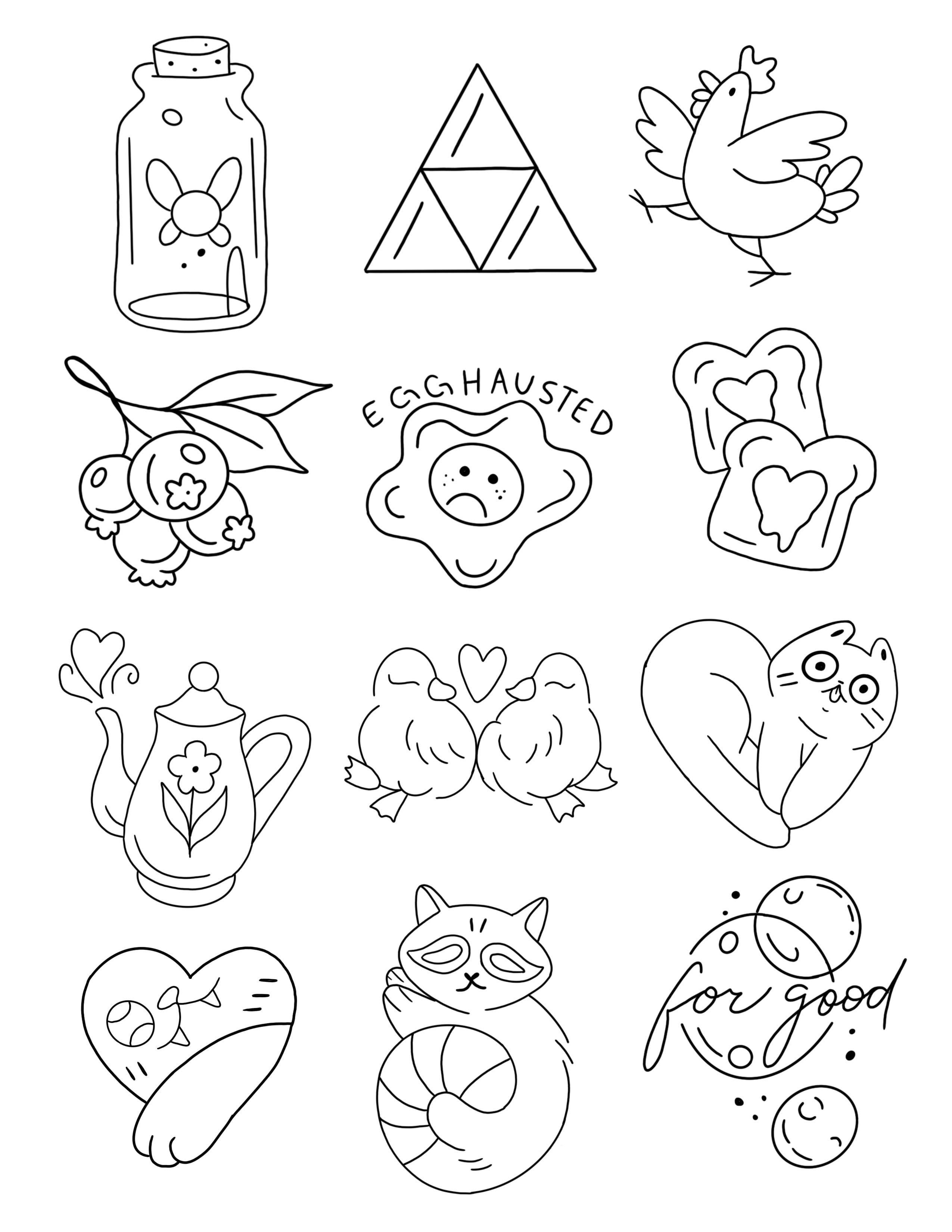 Flash sheet 14 — available tattoo designs by Clubskunk Tattoos