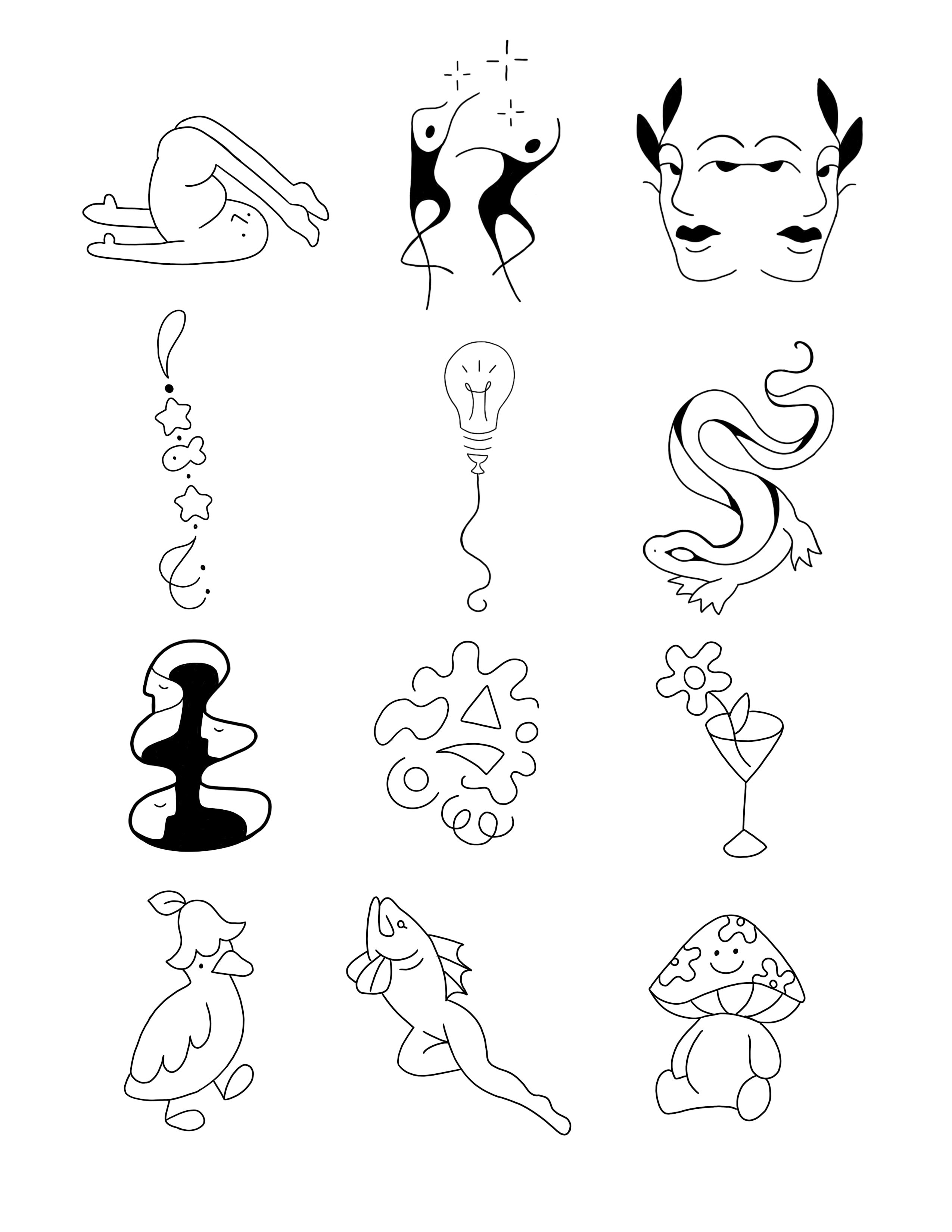 Flash sheet 4 — available tattoo designs by Clubskunk Tattoos