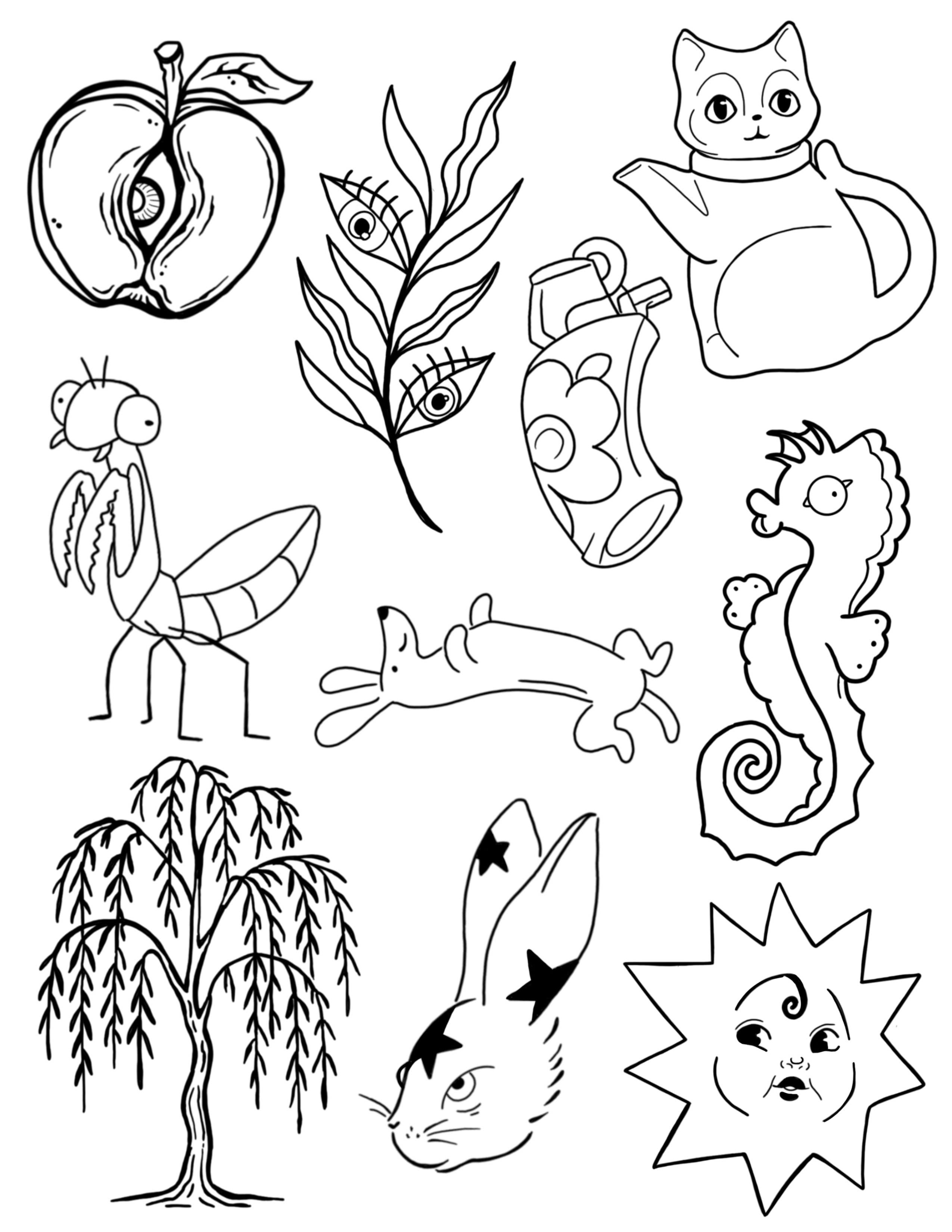 Flash sheet 5 — available tattoo designs by Clubskunk Tattoos