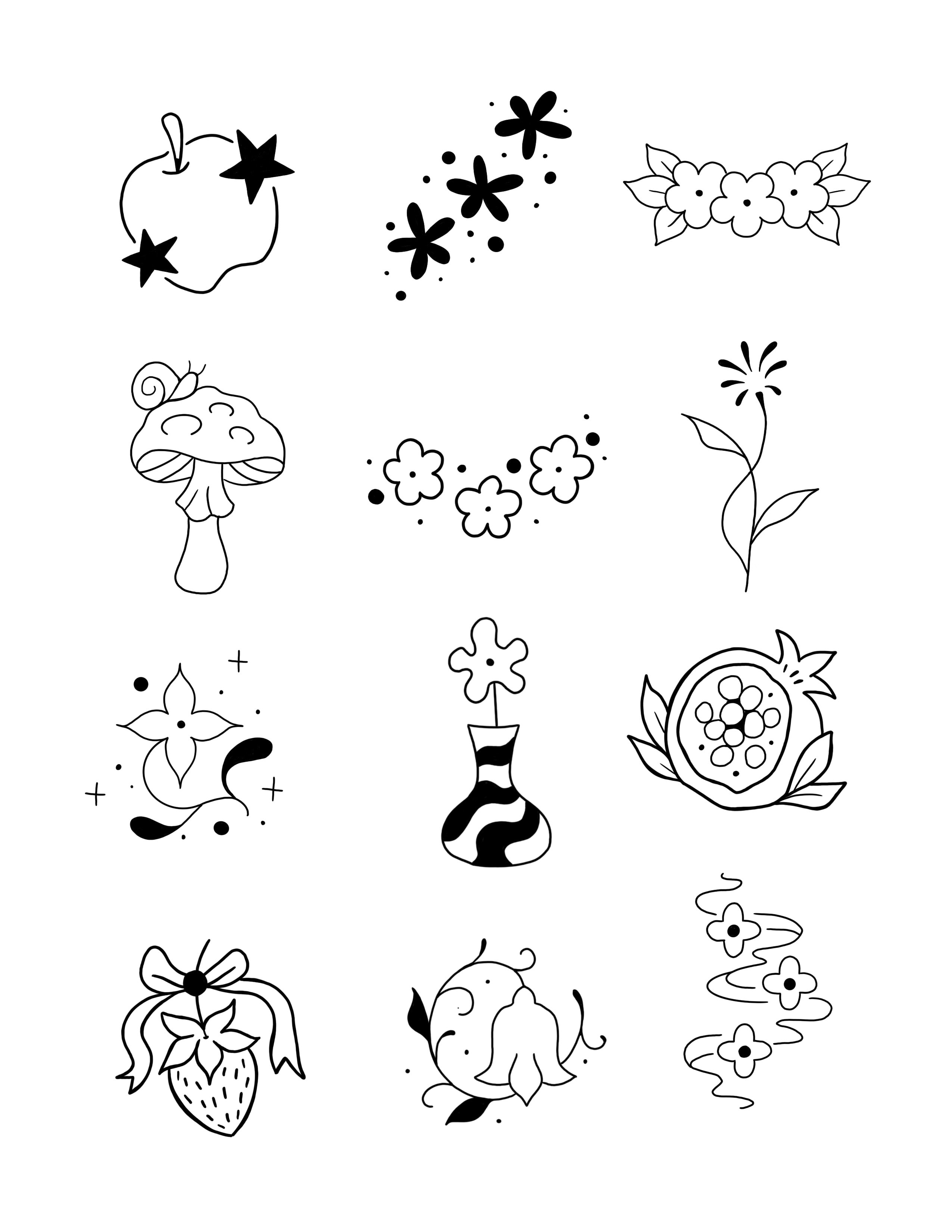 Flash sheet 9 — available tattoo designs by Clubskunk Tattoos